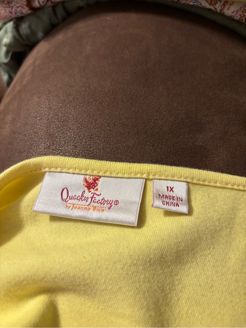 Quacker Factory Yellow Bee Embroidered 3/4 Sleeve Tee - Picture 4 of 4